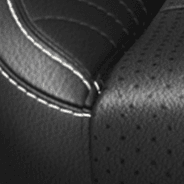 Laguna leather with perforated inserts – Black with Silver accent stitching