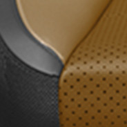 Nappa leather-faced with perforated inserts – Black/Caramel with Tungsten accent stitching