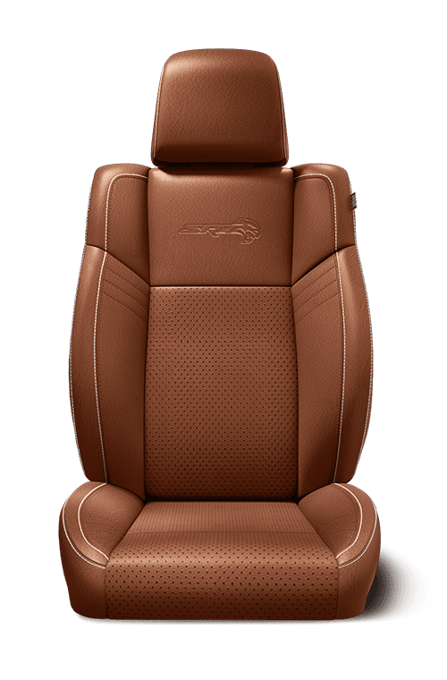 Laguna leather with perforated inserts – Sepia with Silver accent stitching