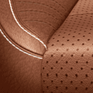 Laguna leather with perforated inserts – Sepia with Silver accent stitching