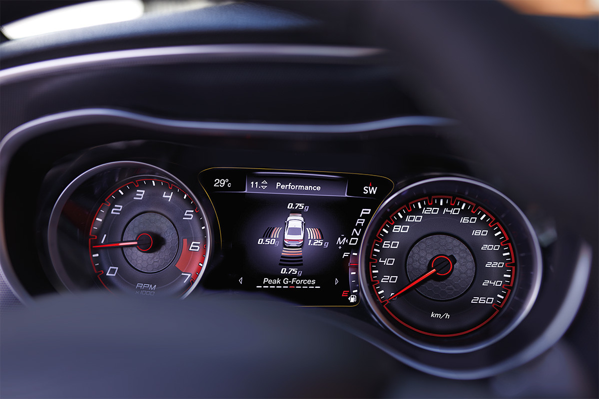 7-inch full-colour Digital Cluster Display of the 2020 Dodge Charger