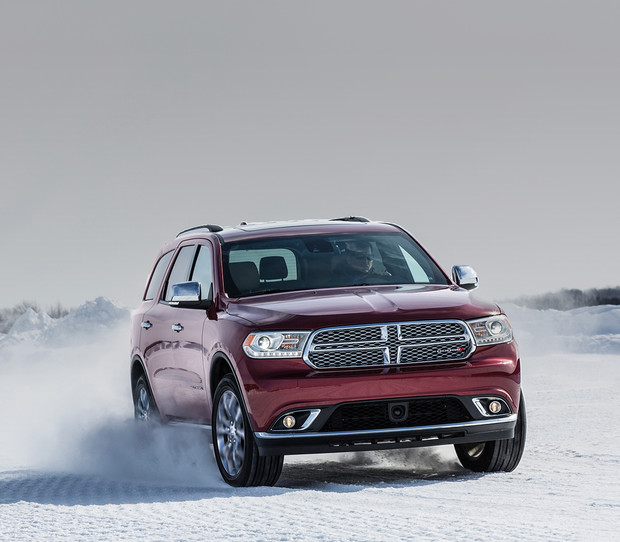 Dodge Durango 2018 illustré en blanc, vue de l’extérieur