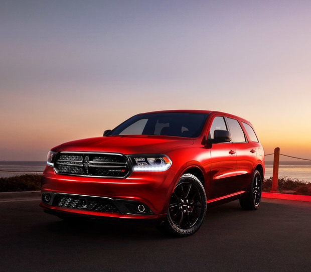 Dodge Durango 2018 illustré en blanc, vue de l’extérieur