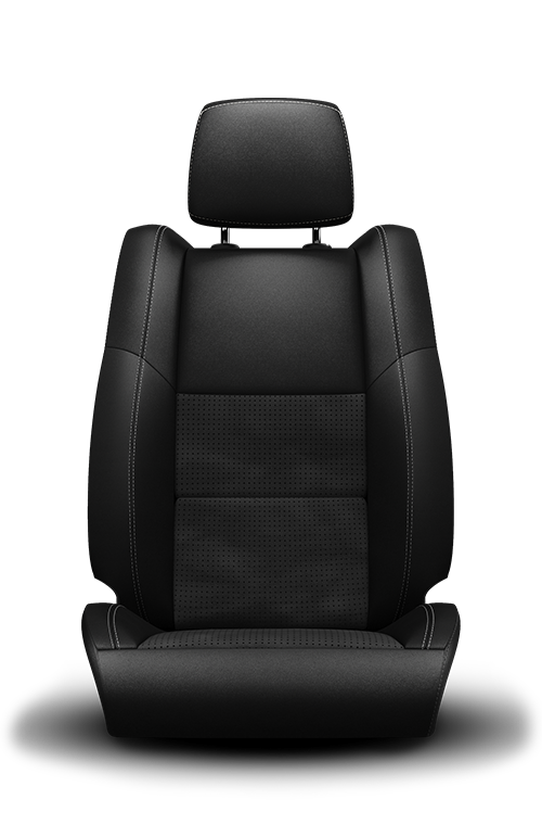 2019 Dodge Durango leather-faced, black with black accent stitching seat