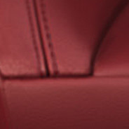 2019 Dodge Durango laguna-leather, red with silver stitching swatch