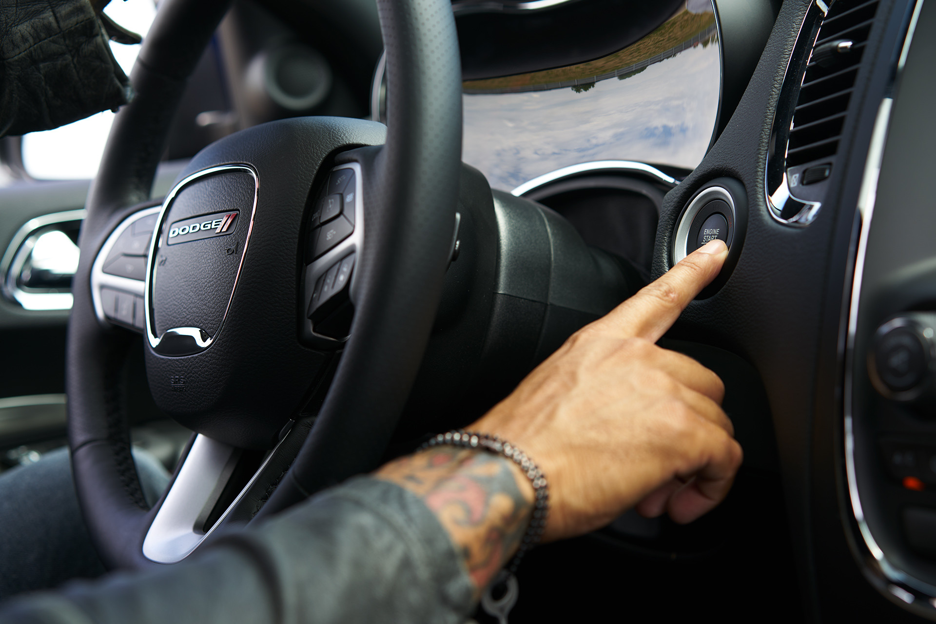 2019 Dodge Durango interior view, close up of push-button start