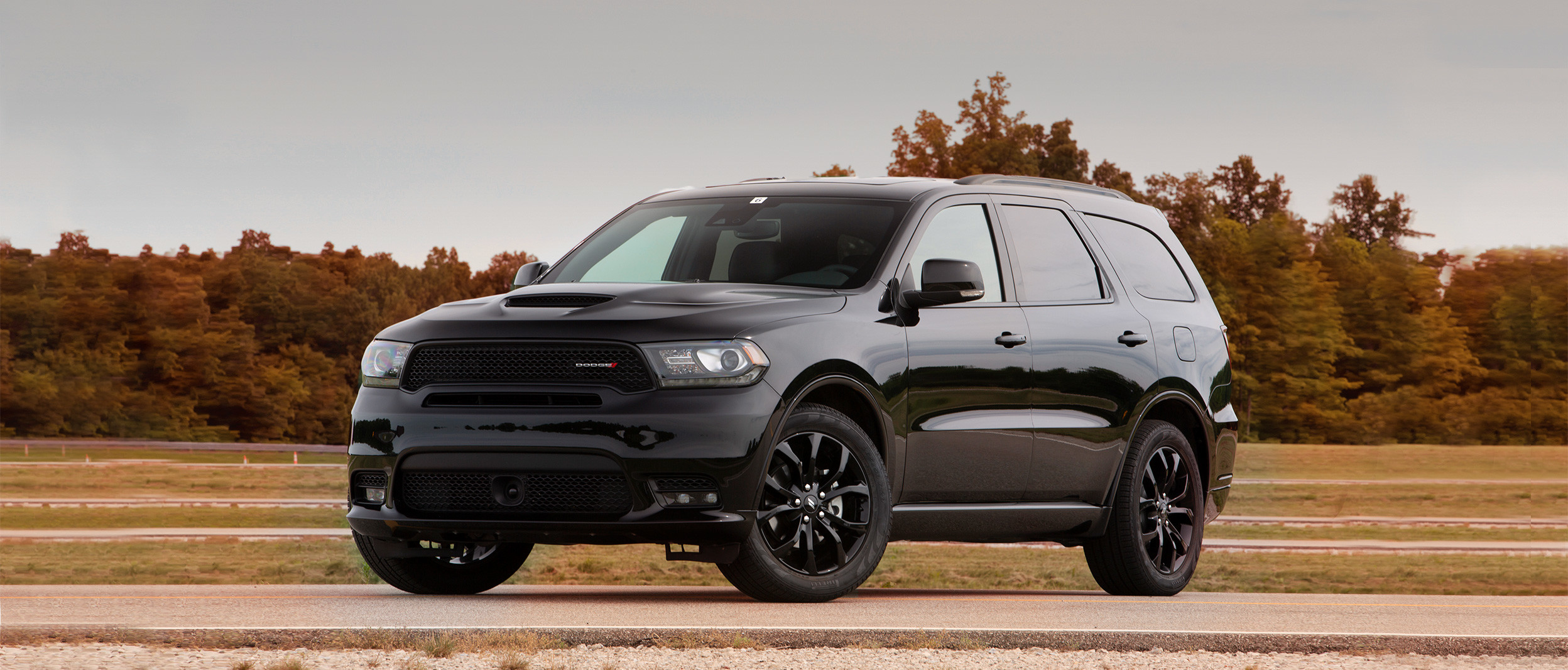 Black Dodge Durango Parked by the Plains