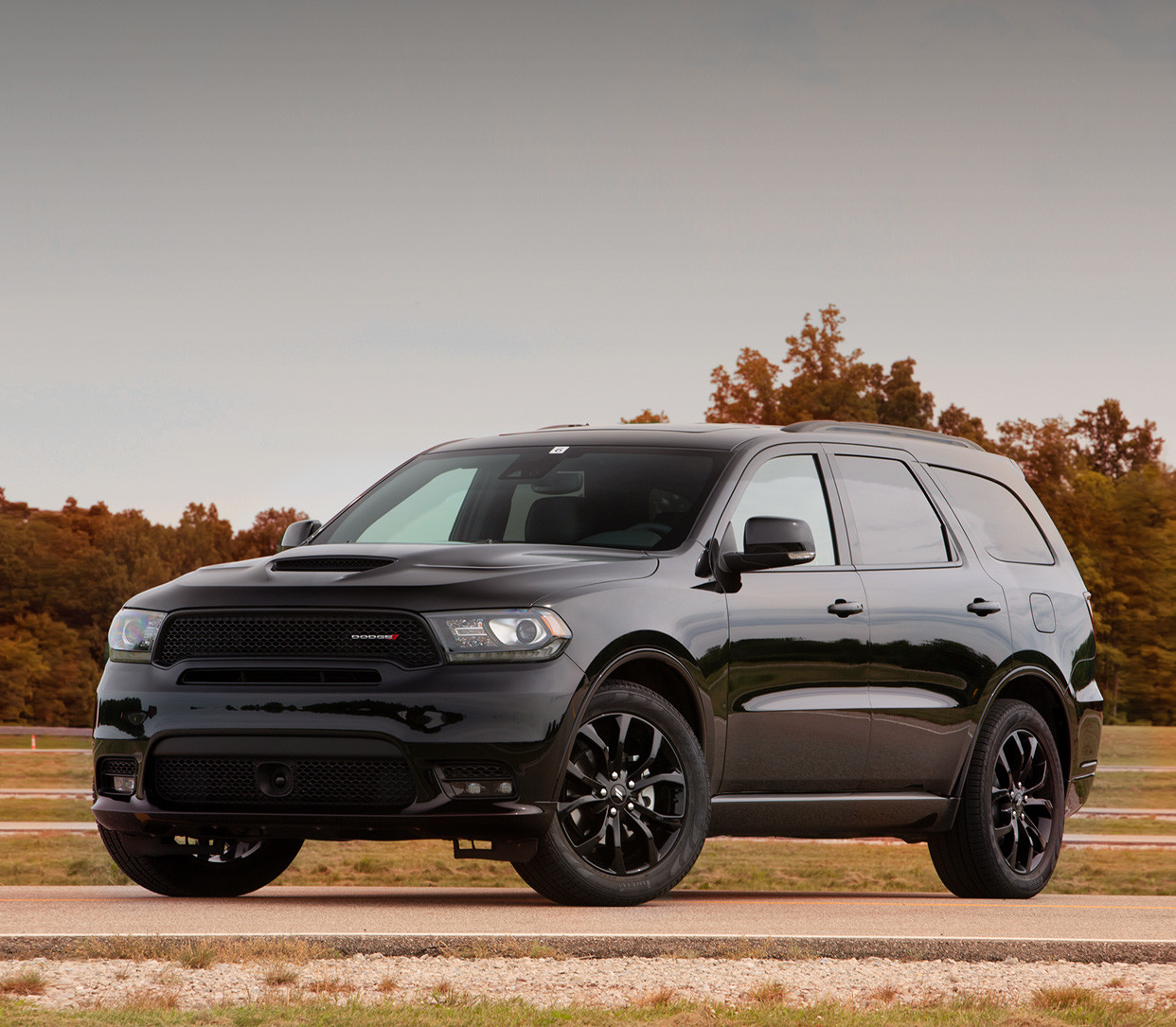 Black Dodge Durango Parked by the Plains