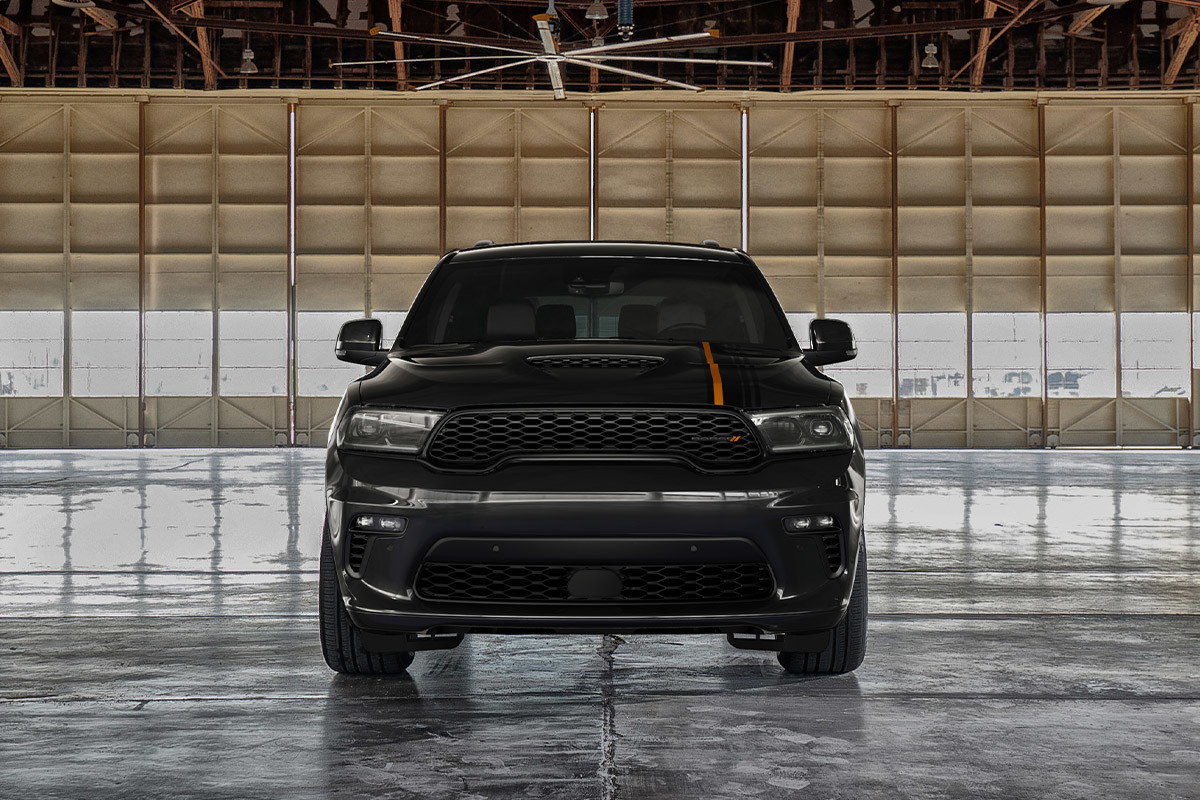 Front View of a black 2023 Dodge Durango.
