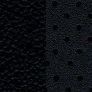 Torino leatherette with perforated suede inserts - Black with Silver accent stitching