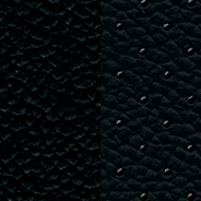 Leather-faced with perforated inserts -
Black with Light Grey accent stitching