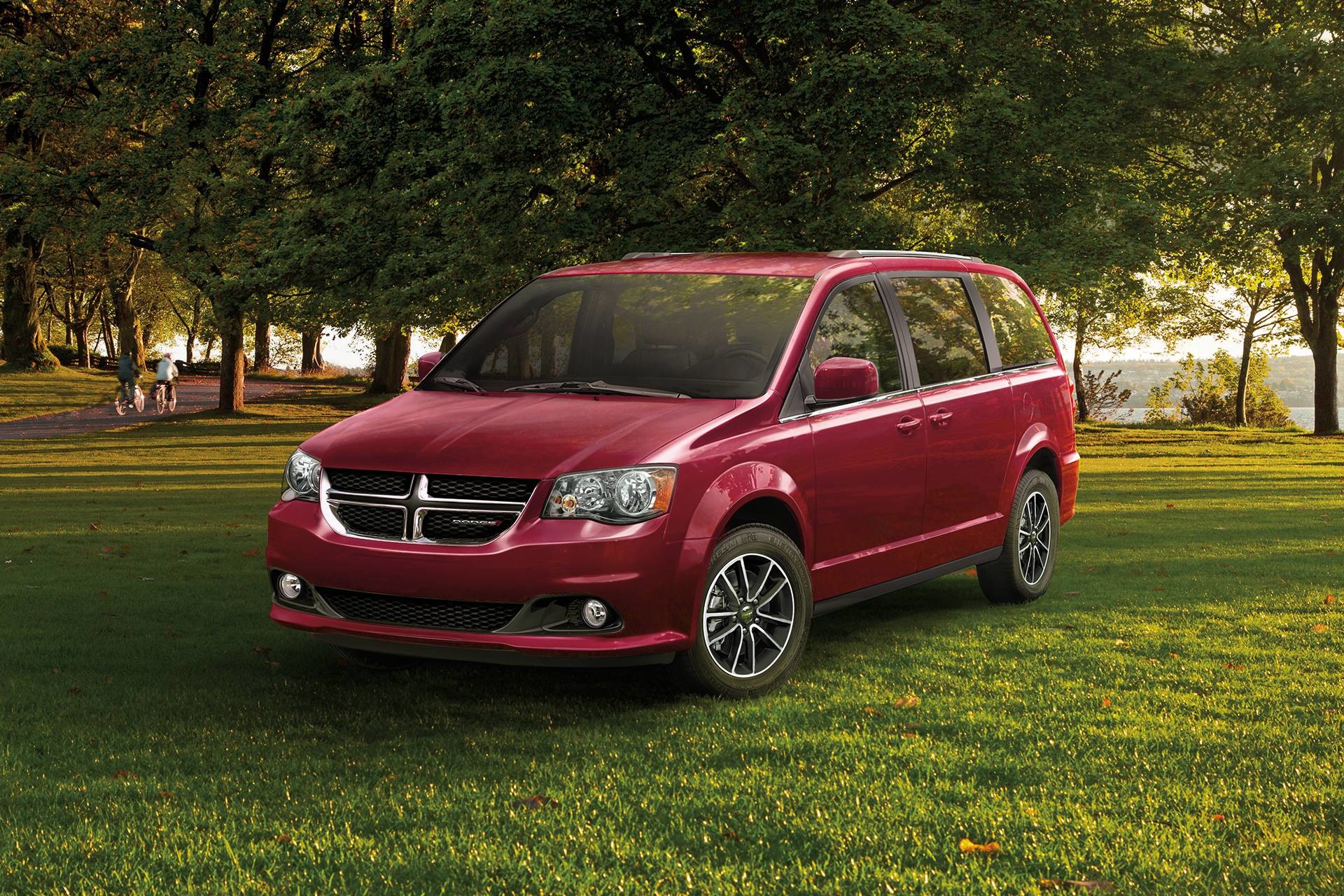 Dodge Grand Caravan 2018 illustrée en rouge