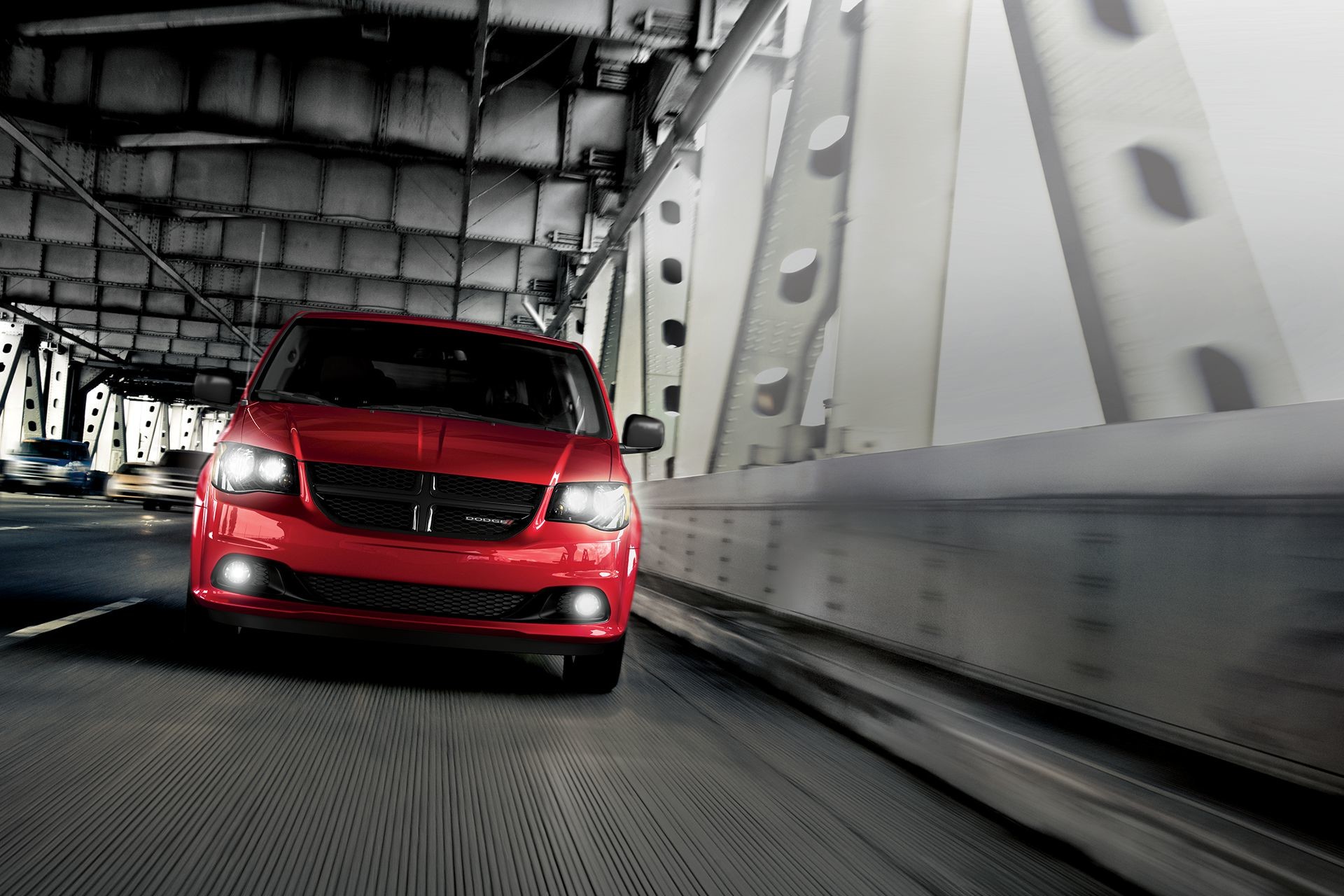Extérieur de la Dodge Grand Caravan 2018 illustré en rouge