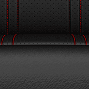 À dessus en cuir avec empiècements perforés -
Noir avec coutures contrastantes rouges