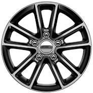 17-inch polished aluminum with Gloss Black pockets