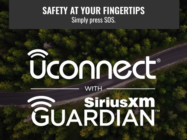 Safety at your fingertips. Simply press SOS. Uconnect with SiriusXM Guardian.