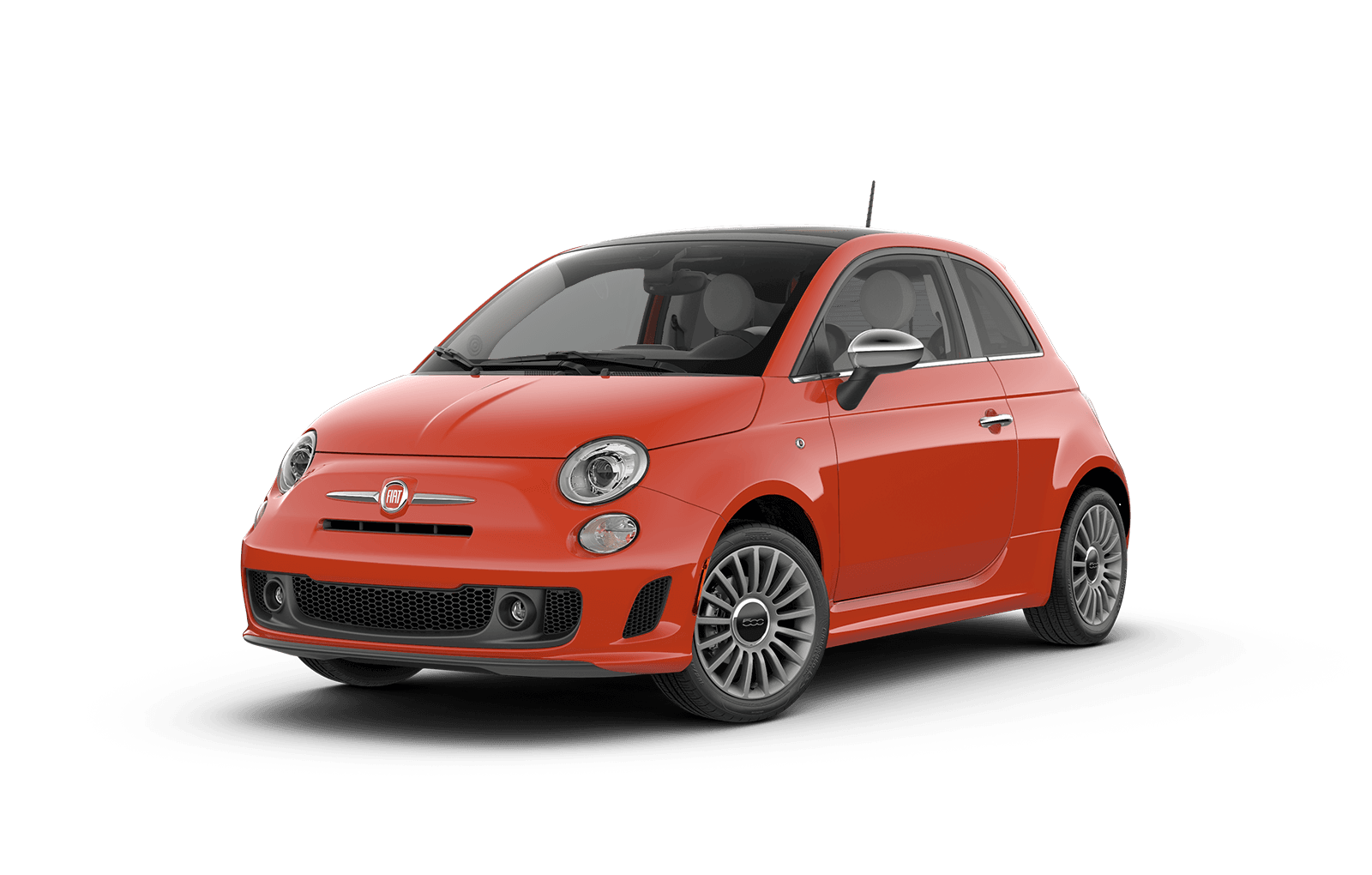 2019 FIAT 500 Full View in Red Orange with Wheels