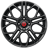 16-Inch Hyper Black Painted Forged Aluminum Standard on 2019 FIAT 500 Abarth