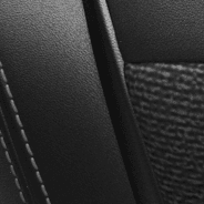 À dessus en cuir - noir avec coutures doubles argent