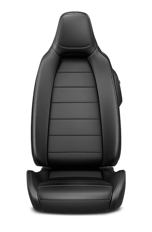À dessus en cuir - noir avec coutures doubles argent