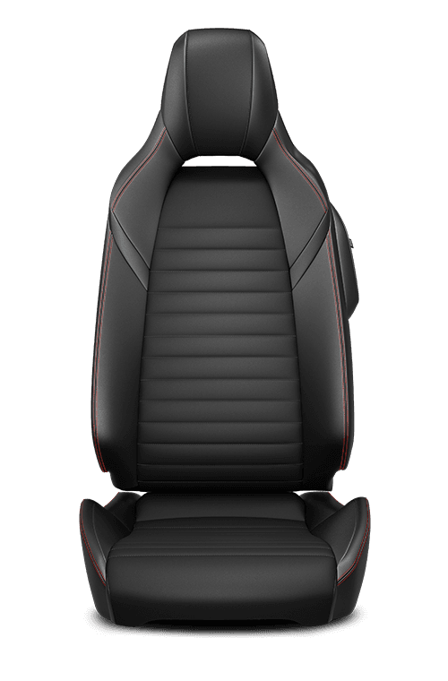 À dessus en cuir avec empiècements en microfibre – noir avec coutures rouges