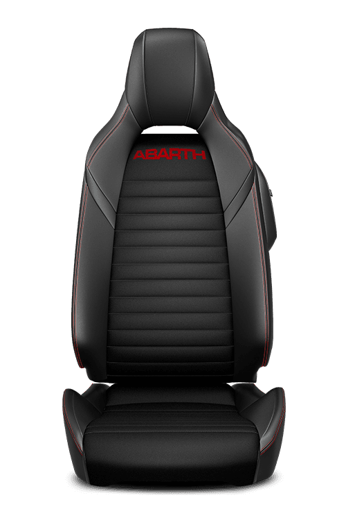 Sièges <span class="unbr">RECARO<sup>MD</sup></span> à dessus en cuir avec empiècements en <span class="unbr">Alcantara<sup>MD</sup></span> – noirs avec passepoils rouges