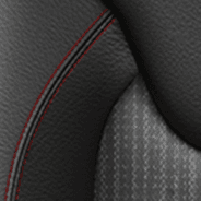 Cloth/Nappa leather - Black with Red accent stitching