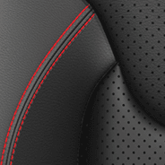 Nappa leather-faced with perforated inserts – Black with Red accent stitching