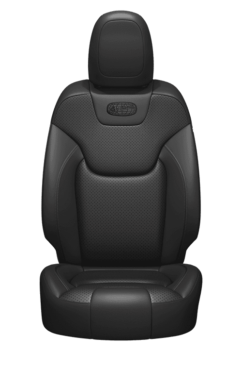 Nappa leather-faced with perforated inserts – Black with Black stitching