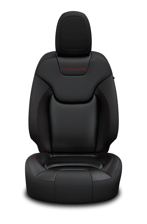 Jeep Cherokee 2019 interior colour Nappa leathered faced perforated inserts black red accent stitching