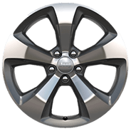 18-inch polished aluminum with Tech Grey pockets