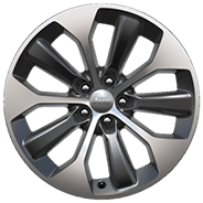 19-inch polished aluminum with Hyper Black pockets