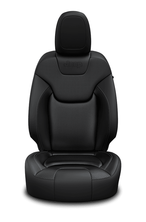Jeep Cherokee 2020 interior colour Nappa leather faced with perforated inserts black Iceland grey accent stitching