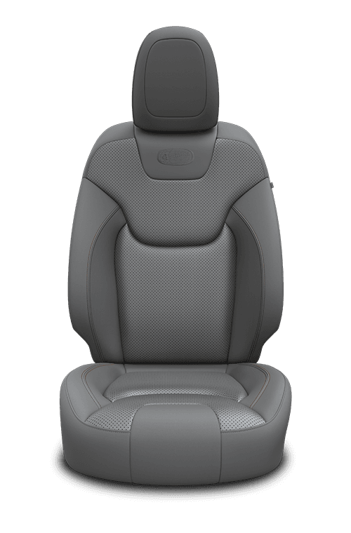 Jeep Cherokee 2020 interior colour Nappa leather faced with perforated inserts ski grey iceland grey accent stitching