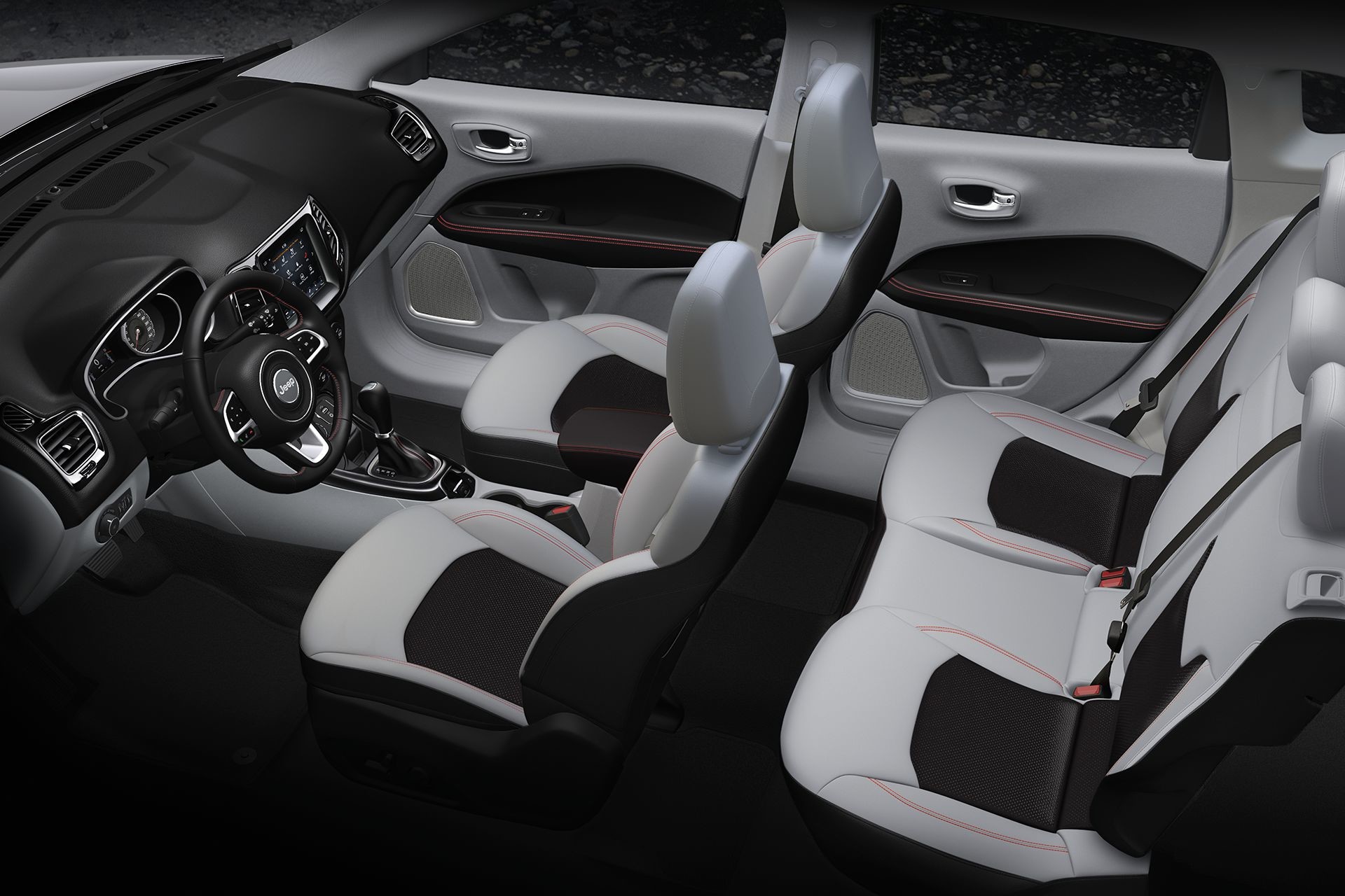 Vue latérale du Jeep Compass Sport 2018 A DX9 brillant