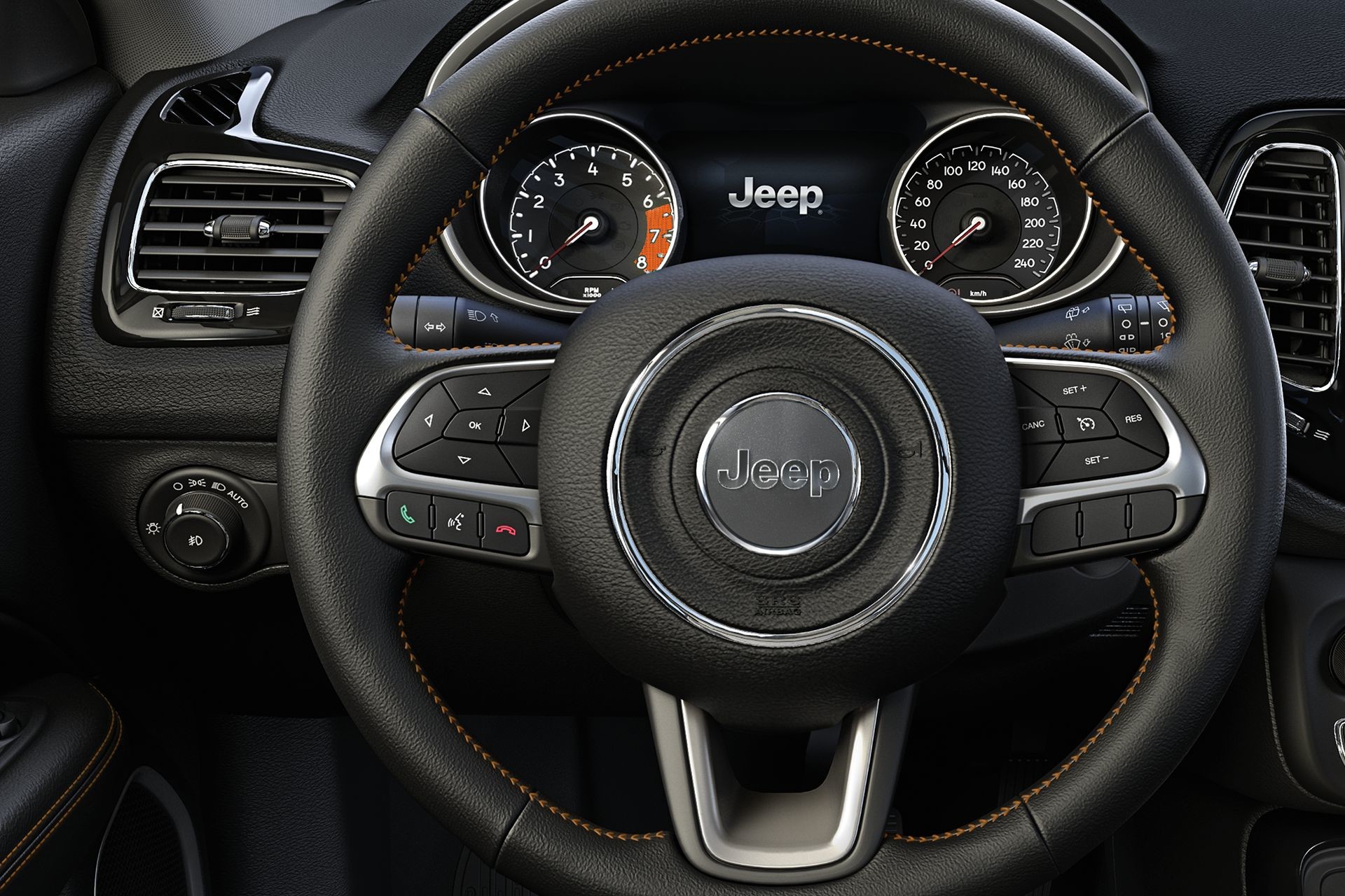 Habitacle noir du Jeep Compass 2018