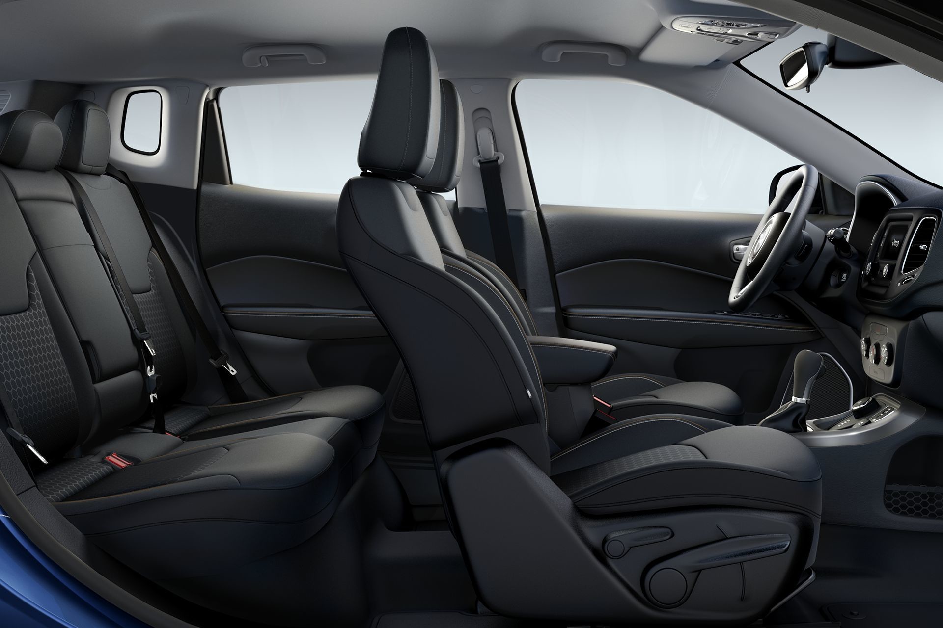 Vue latérale du Jeep Compass Sport 2018 A DX9 brillant