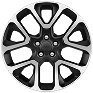 Roues de 19 po en aluminium poli avec creux noir brillant