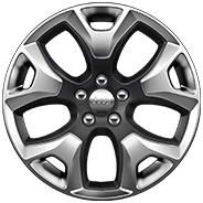 Roues de 18 po en aluminium poli avec creux gris tech