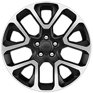 Roues de 19 po en aluminium poli avec creux noir brillant