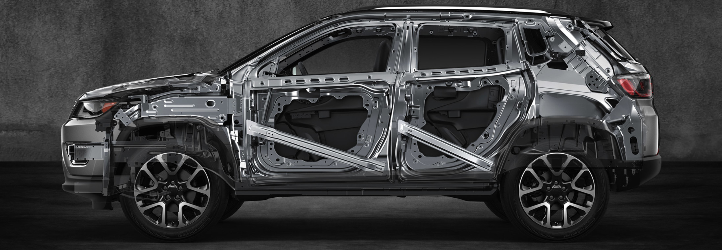 Skeleton side view of Jeep Compass