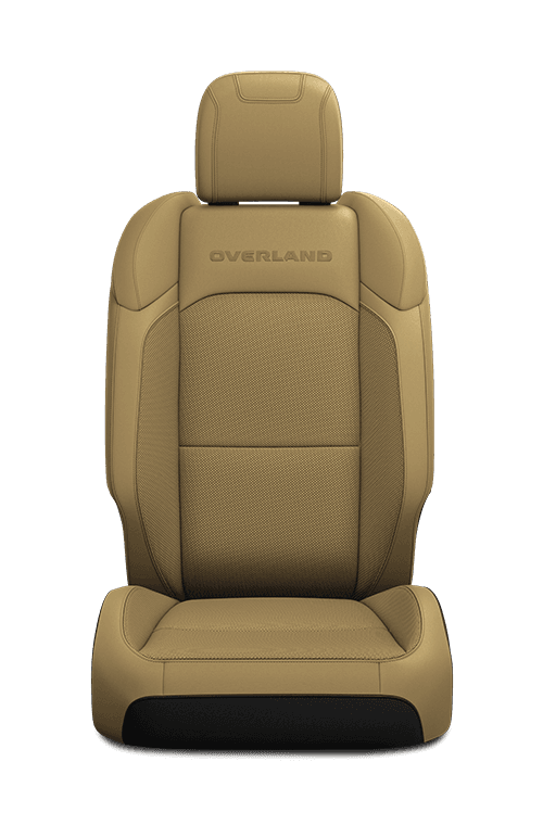 2020 Jeep Gladiator seat in beige cloth with logo