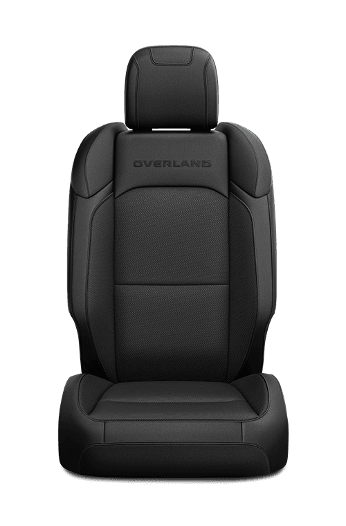 2020 Jeep Gladiator seat in black cloth with logo