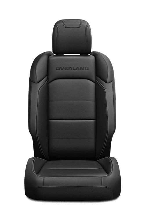 2020 Jeep Gladiator seat in black leather with logo