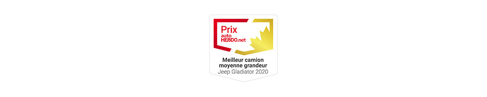 Logo de prix d’autoTRADER.ca de meilleur camion intermédiaire décerné au Jeep Gladiator 2020.