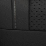 Natura Plus leather with perforated inserts – Black with Black embroidered Summit<sup>®</sup> logo, and Tungsten accent stitching and piping
