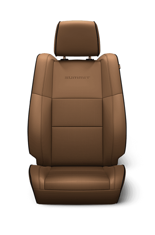 Natura Plus leather with perforated inserts – Tan with Tan embroidered Summit<sup>®</sup> logo, and Black accent stitching and piping