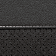 Nappa leather‑faced with perforated suede inserts – Black with Silver embroidered SRT<sup>®</sup> or Trackhawk<sup>TM</sup> logo and Tungsten accent stitching