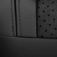 Leather‑faced with perforated suede inserts – Black with Black accent stitching