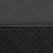 Nappa leather‑faced with perforated suede inserts – Black with Ruby Red embroidered Trailhawk<sup>®</sup> logo and accent stitching